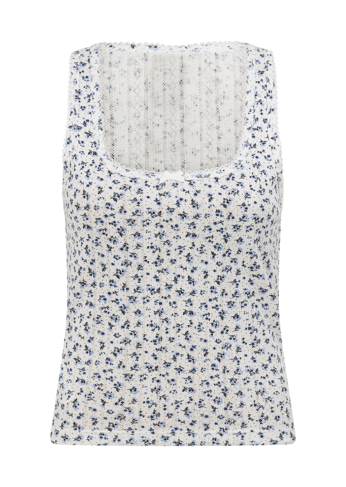 Provincial Floral Pointelle Tank