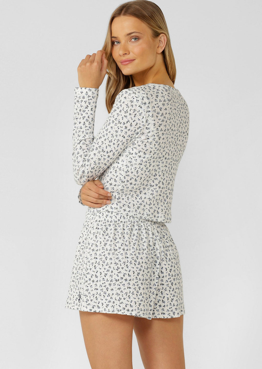 Provincial Floral Pointelle Cardigan