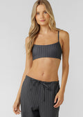 Effortless Pinstripe Sports Bra