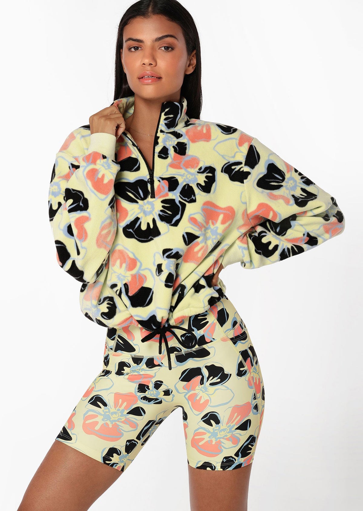 Hibiscus Half Zip Polar Fleece
