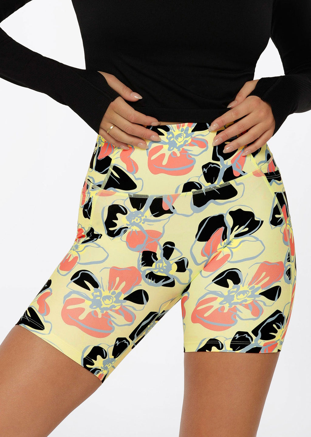 Hibiscus Hi-Fold No Ride Bike Shorts