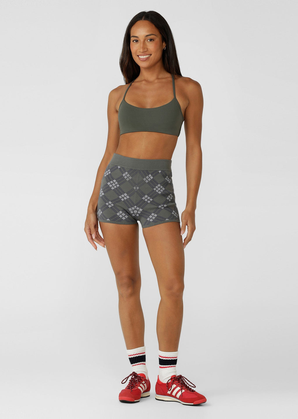 Bambi Check Knit 5cm Cheeky Shorts