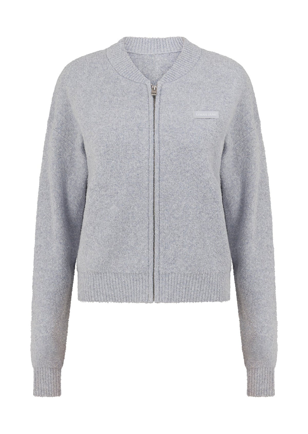 Boucle Knit Bomber Jacket