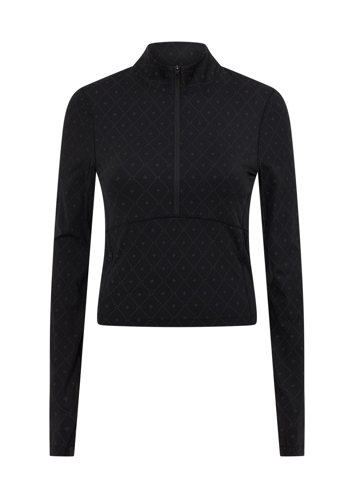 High Definition Reflective 1/2 Zip Long Sleeve Top