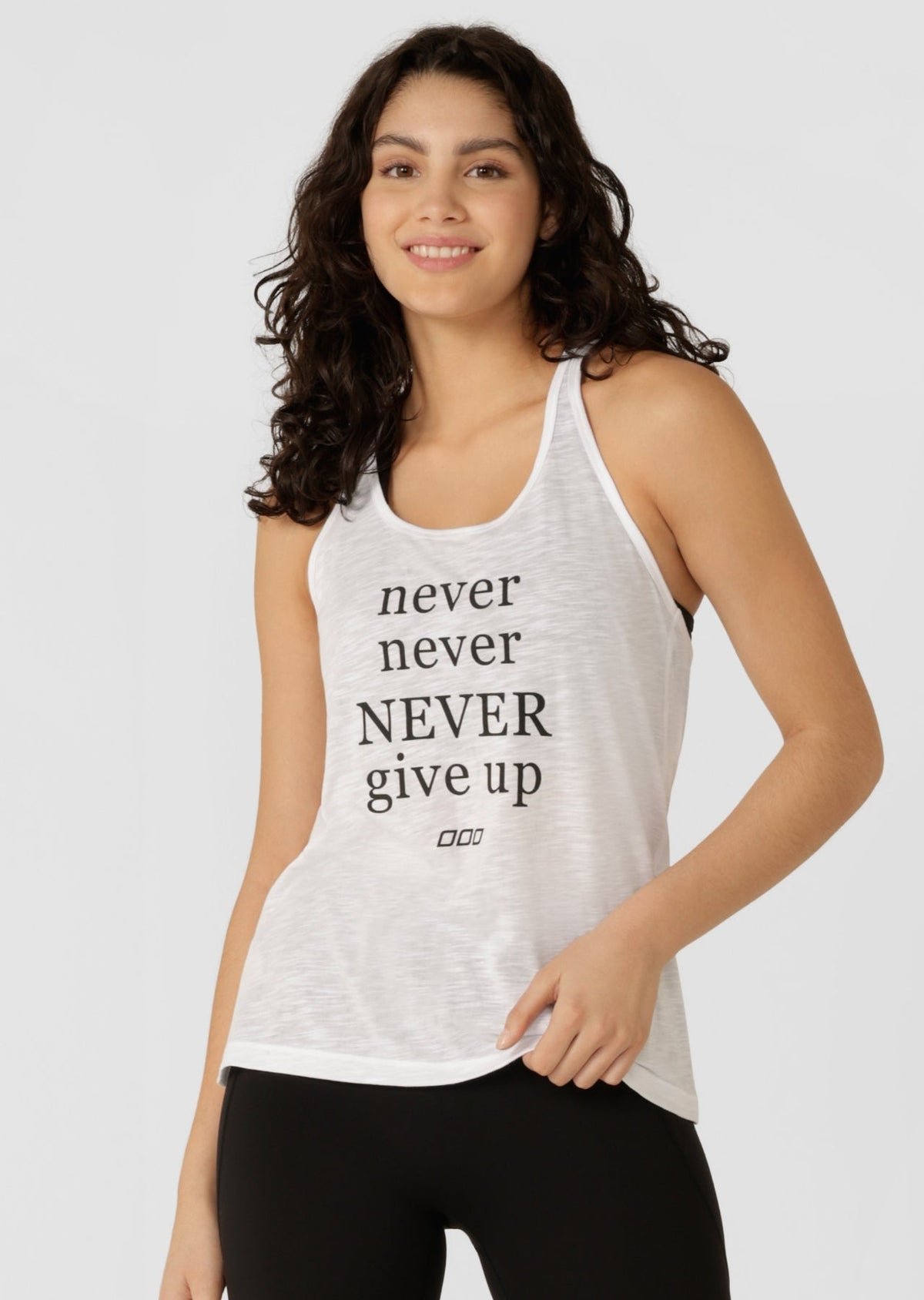 Never Give Up Slouchy Gym Tank