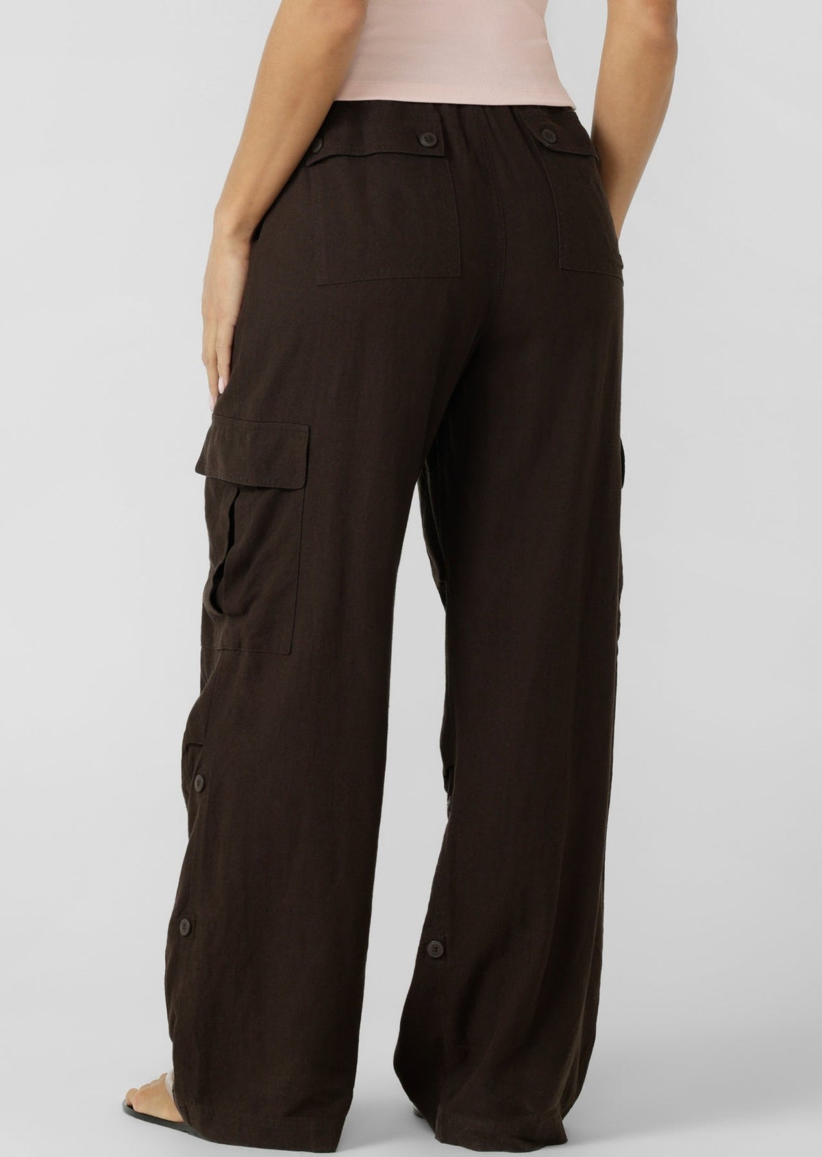 Linen Flashdance Wide Leg Cargo Pants