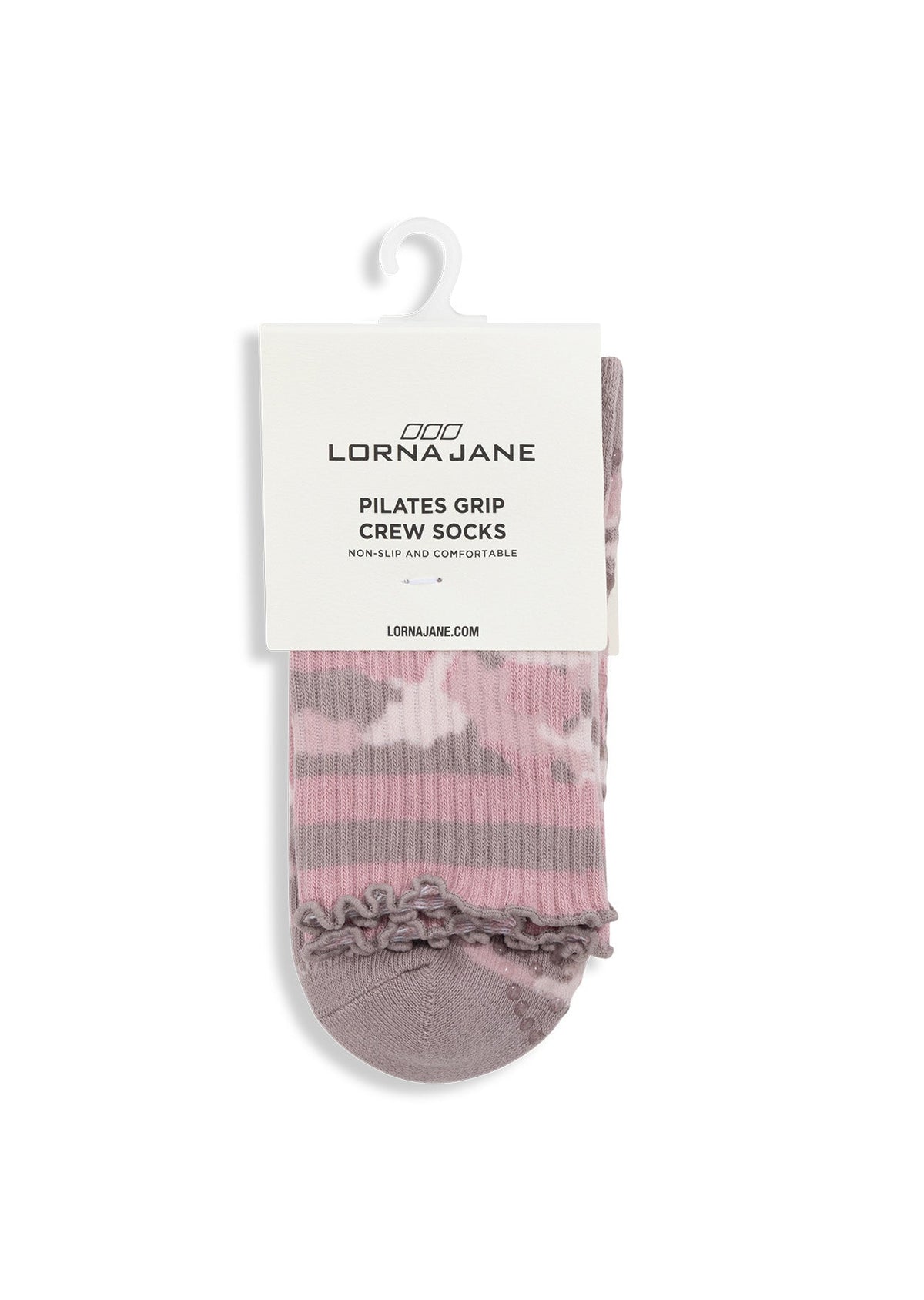 Cute In Camo Pilates Grip Crew Socks