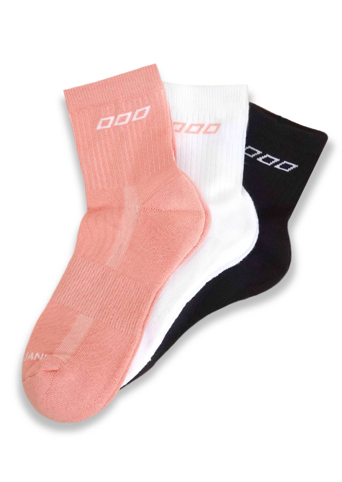 3PK LJ Quarter Crew Socks
