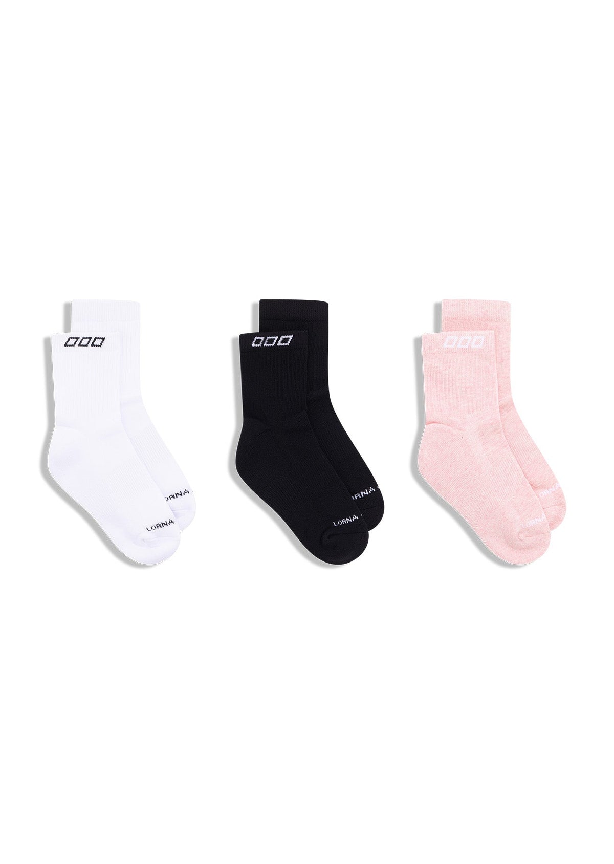 3PK LJ Quarter Crew Socks
