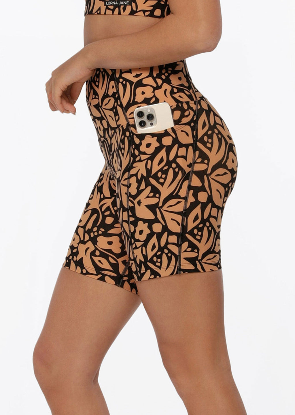 Abstract Floral Phone Pocket Bike Shorts