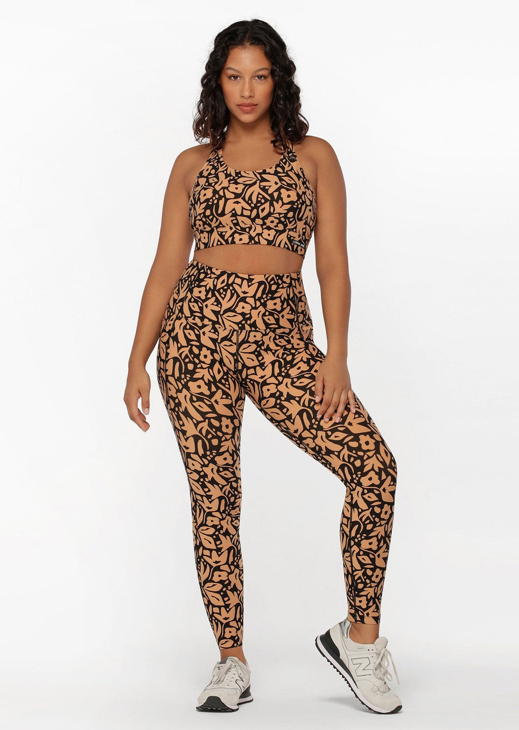 Abstract Floral Phone Pocket Full Length Leggings