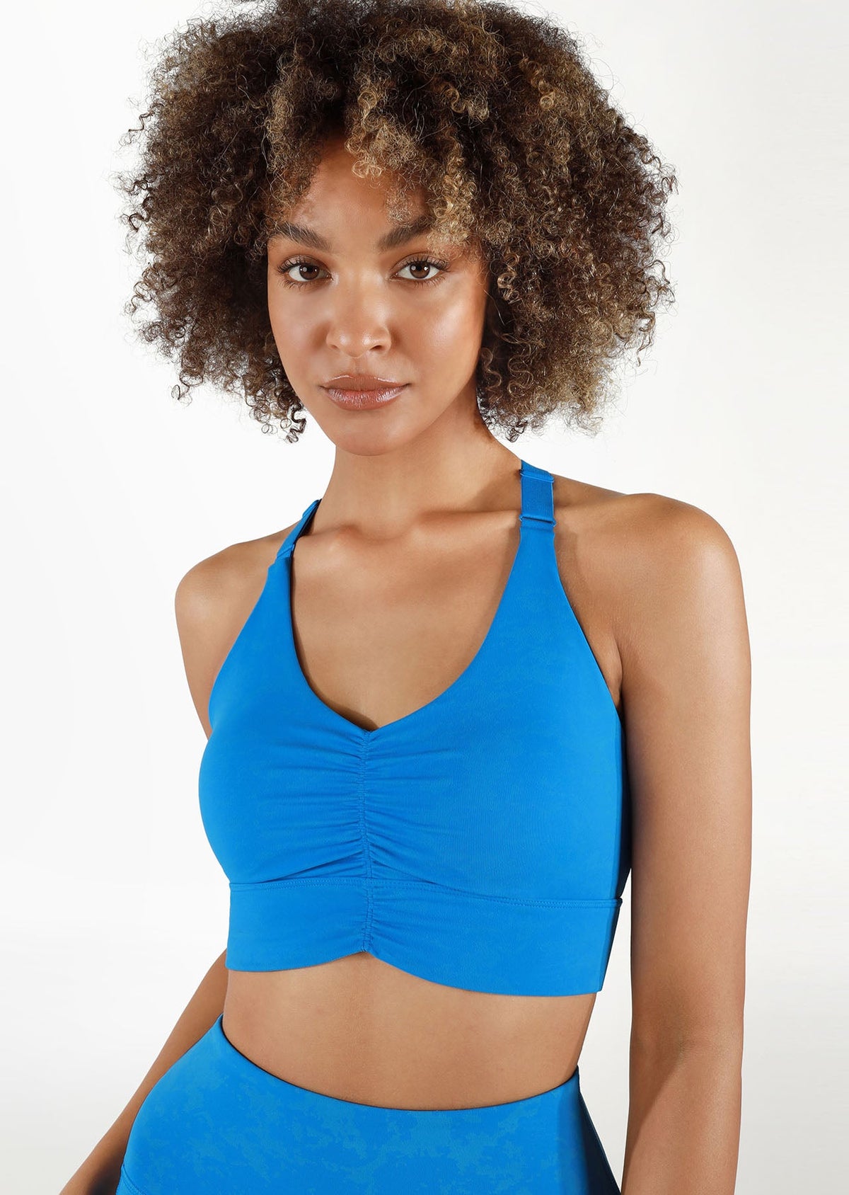 Azure Ruched Sports Bra
