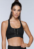 Black Luxe Palm Sports Bra