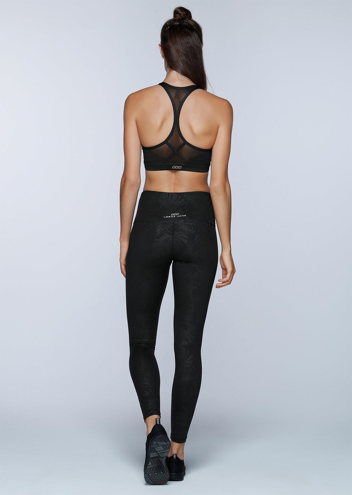 Black Luxe Palm Sports Bra