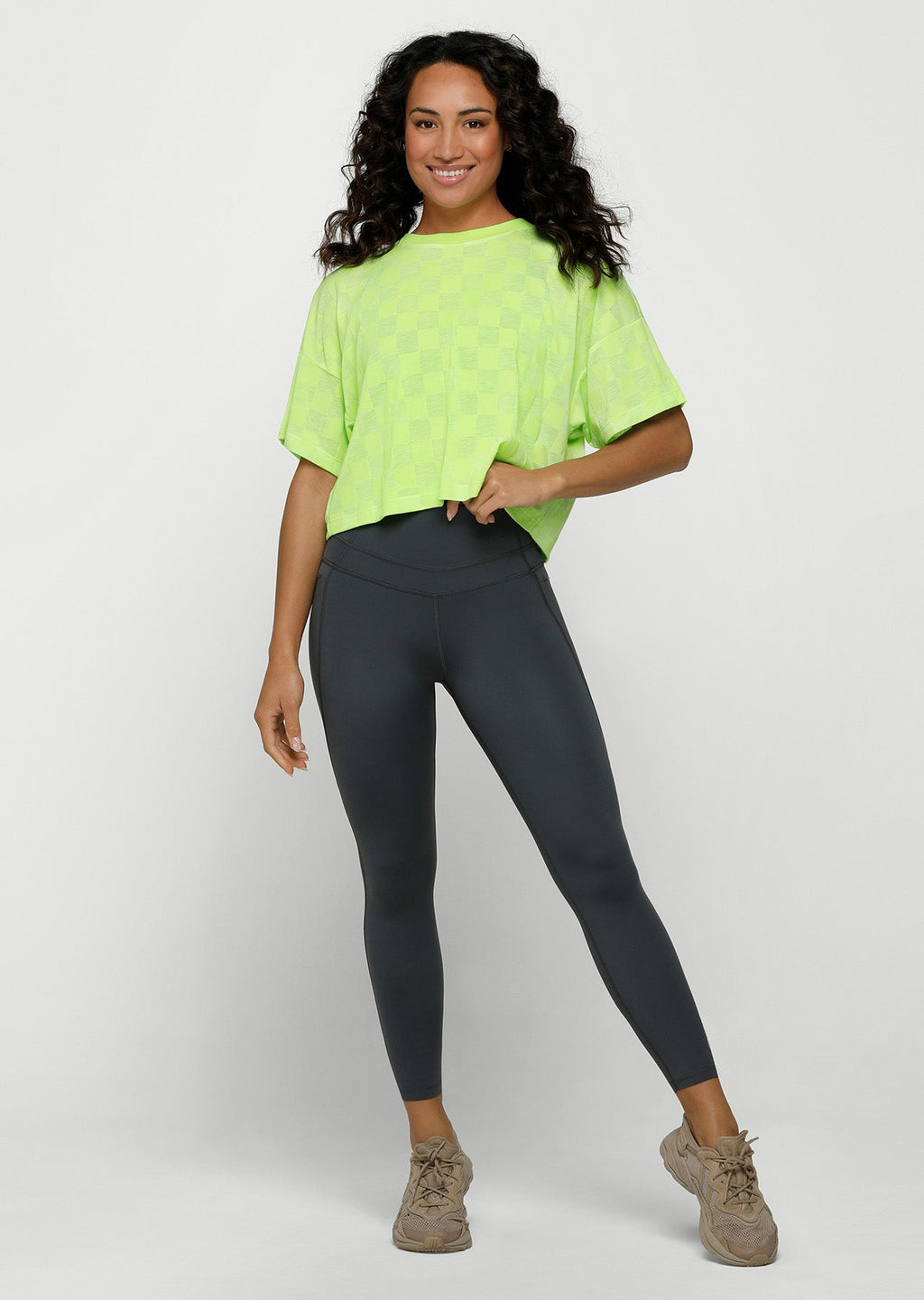 Checkerboard Burnout Cropped Tee