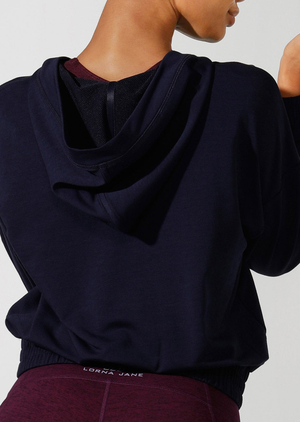 Lace Up Cropped Active Hoodie