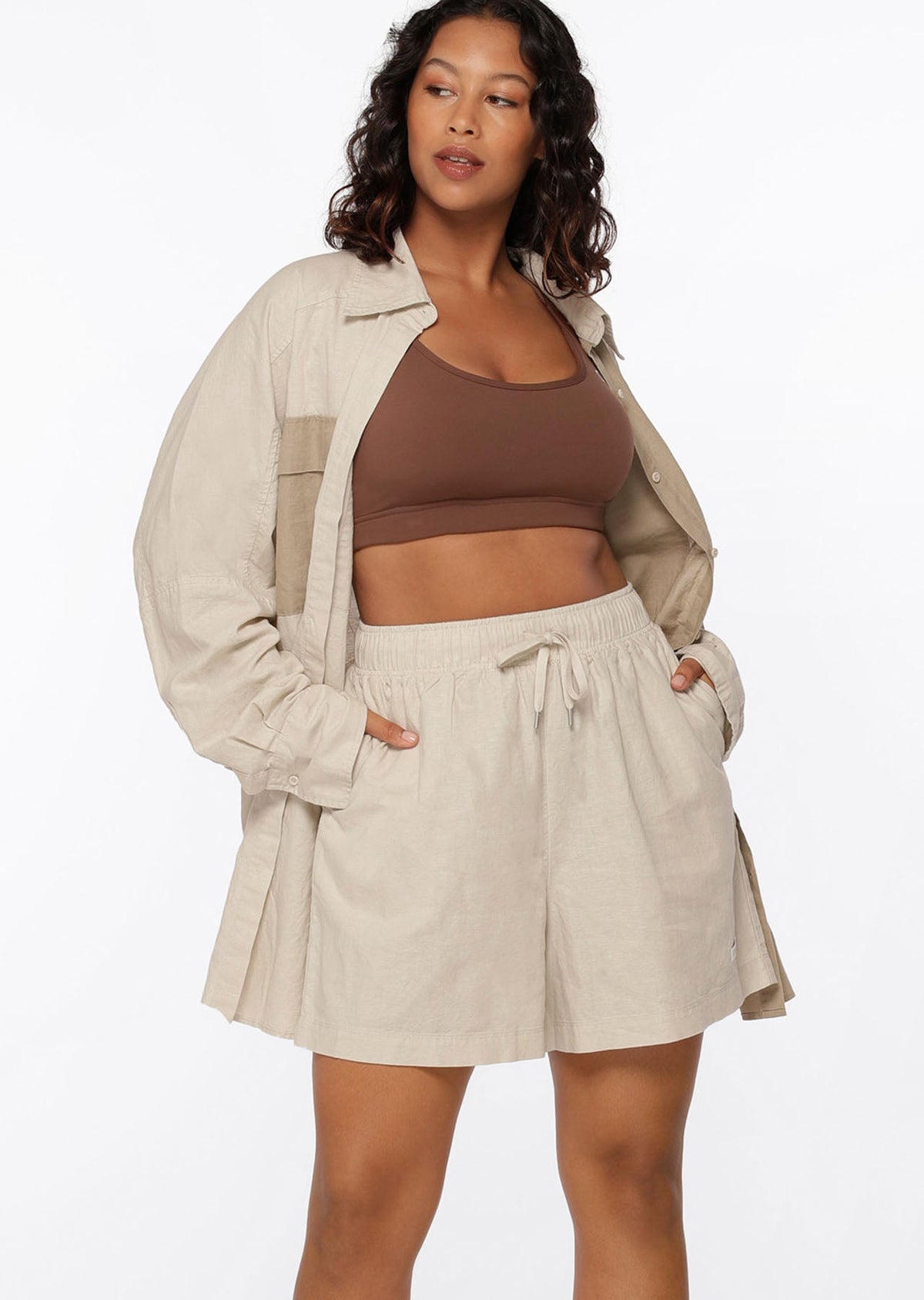 Leisure In Linen Colourblock Shirt