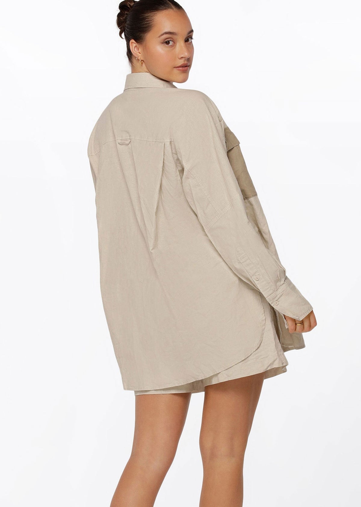 Leisure In Linen Colourblock Shirt
