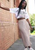 Knit Rib Midi Skirt